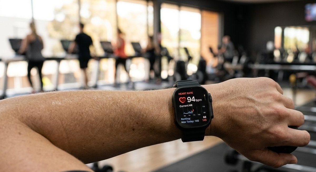 Athlete checking pulse and recovery data