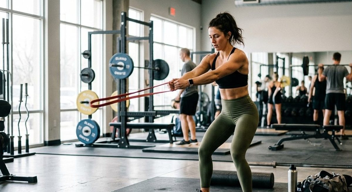 Barbell warm-up before lifting session